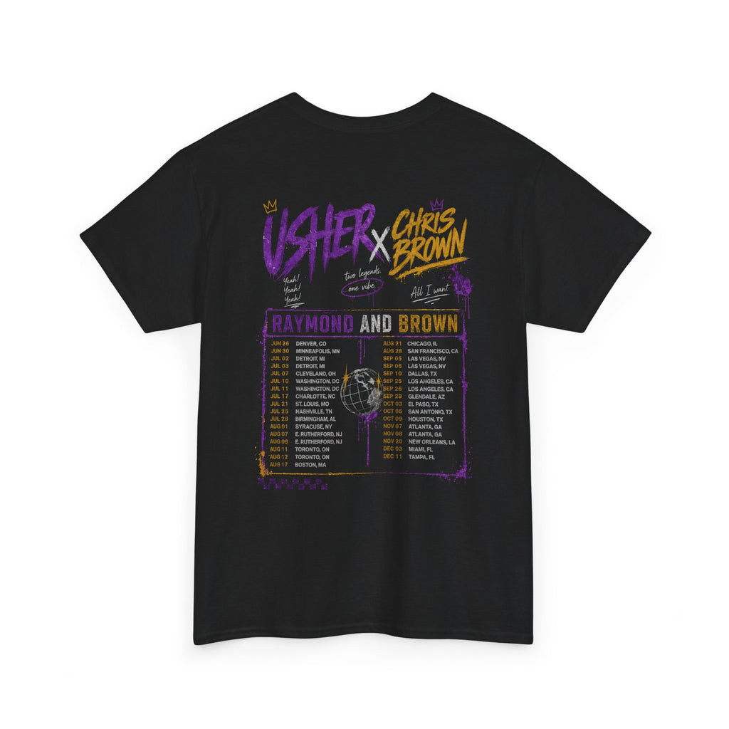 Usher Chris Brown Tour Tee | R&B Tour T-shirt | Unisex Urban Concert Style Tee | Two Legends One Vibe Shirt