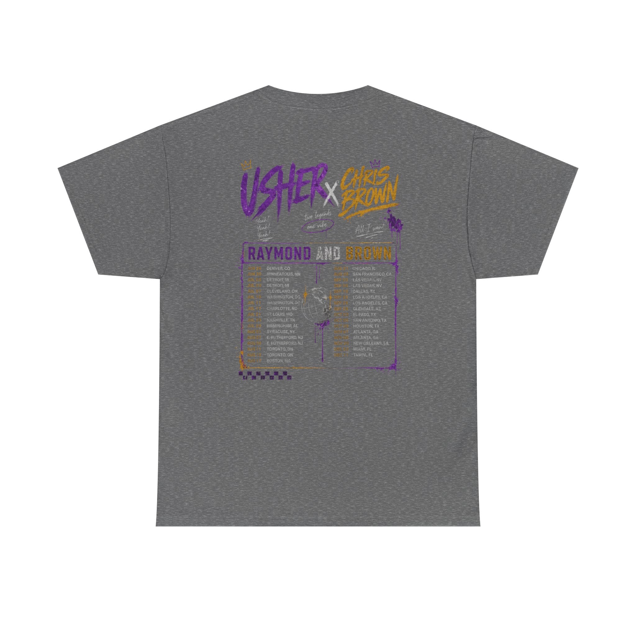 Usher Chris Brown Tour Tee | R&B Tour T-shirt | Unisex Urban Concert Style Tee | Two Legends One Vibe Shirt