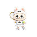 Tennis Labubu Kiss-Cut Sticker — Cute Alo with Racket & Ball