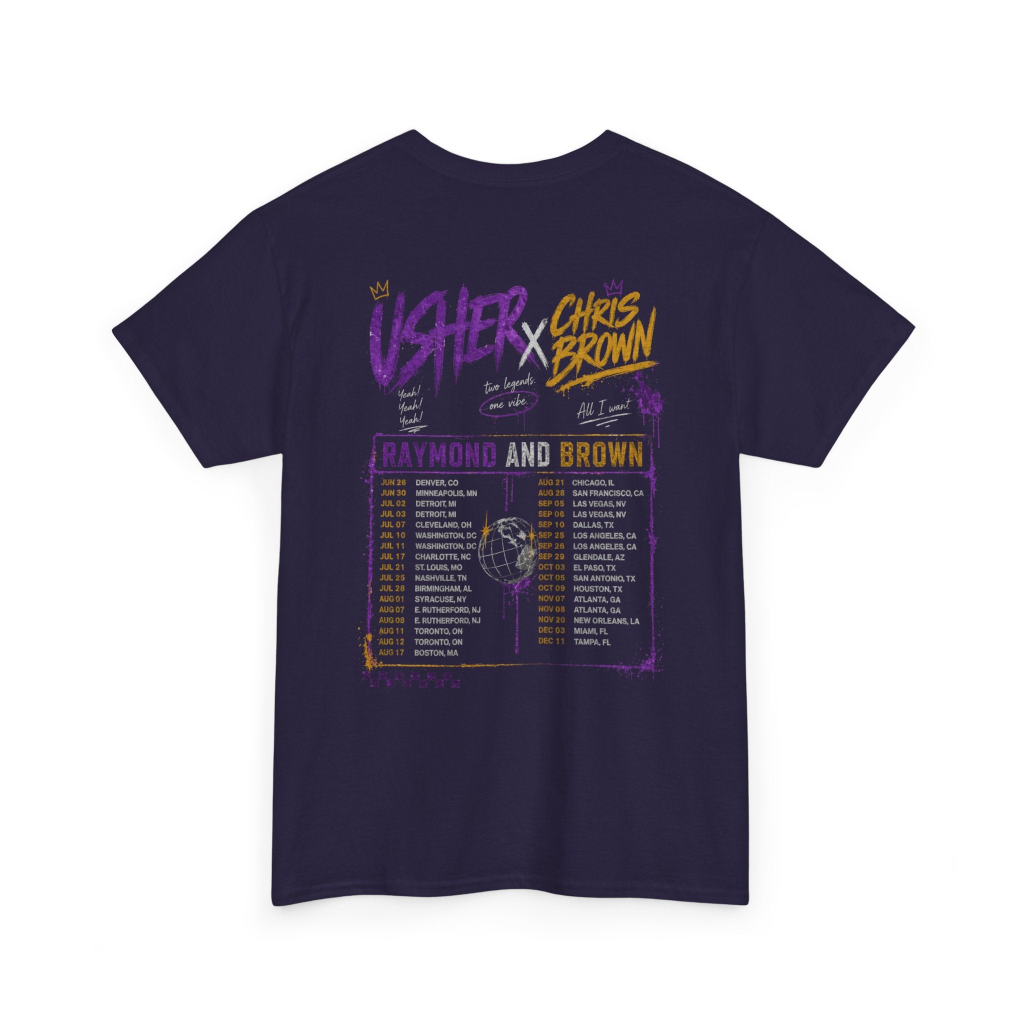 Usher Chris Brown Tour Tee | R&B Tour T-shirt | Unisex Urban Concert Style Tee | Two Legends One Vibe Shirt