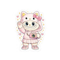 Cute Labubu Kitty Kiss-Cut Sticker