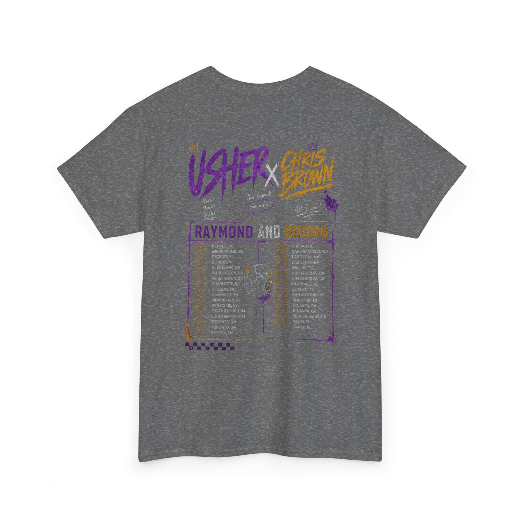 Usher Chris Brown Tour Tee | R&B Tour T-shirt | Unisex Urban Concert Style Tee | Two Legends One Vibe Shirt