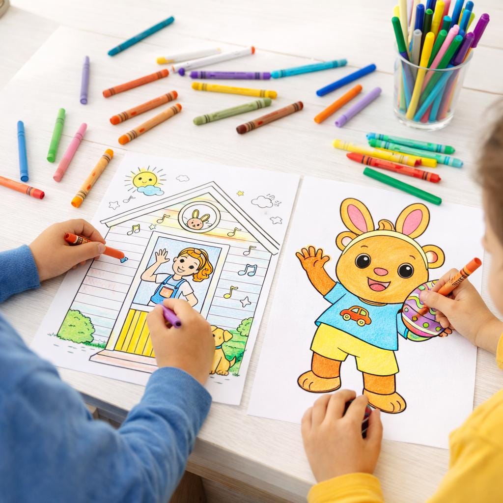 Ms. Rachel Easter Coloring Pages | Learning Activities, Clip Art, (PDF Download)