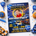 Rocket League Birthday Invitation, Editable Canva Racing Game Template (Digital Download)