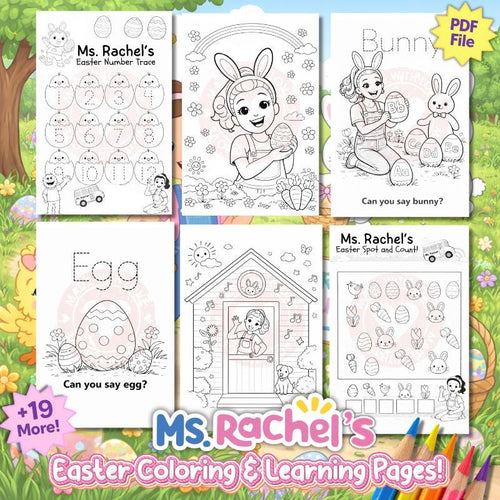 Ms. Rachel Easter Coloring Pages | Learning Activities, Clip Art, (PDF Download)
