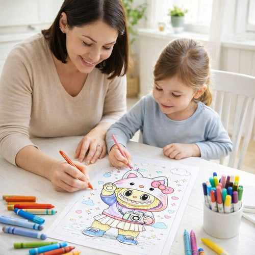 Labubu 30 Page Coloring Book | 30, Printable A4 Pages for Kids, Fun Easy-to-Color Book |