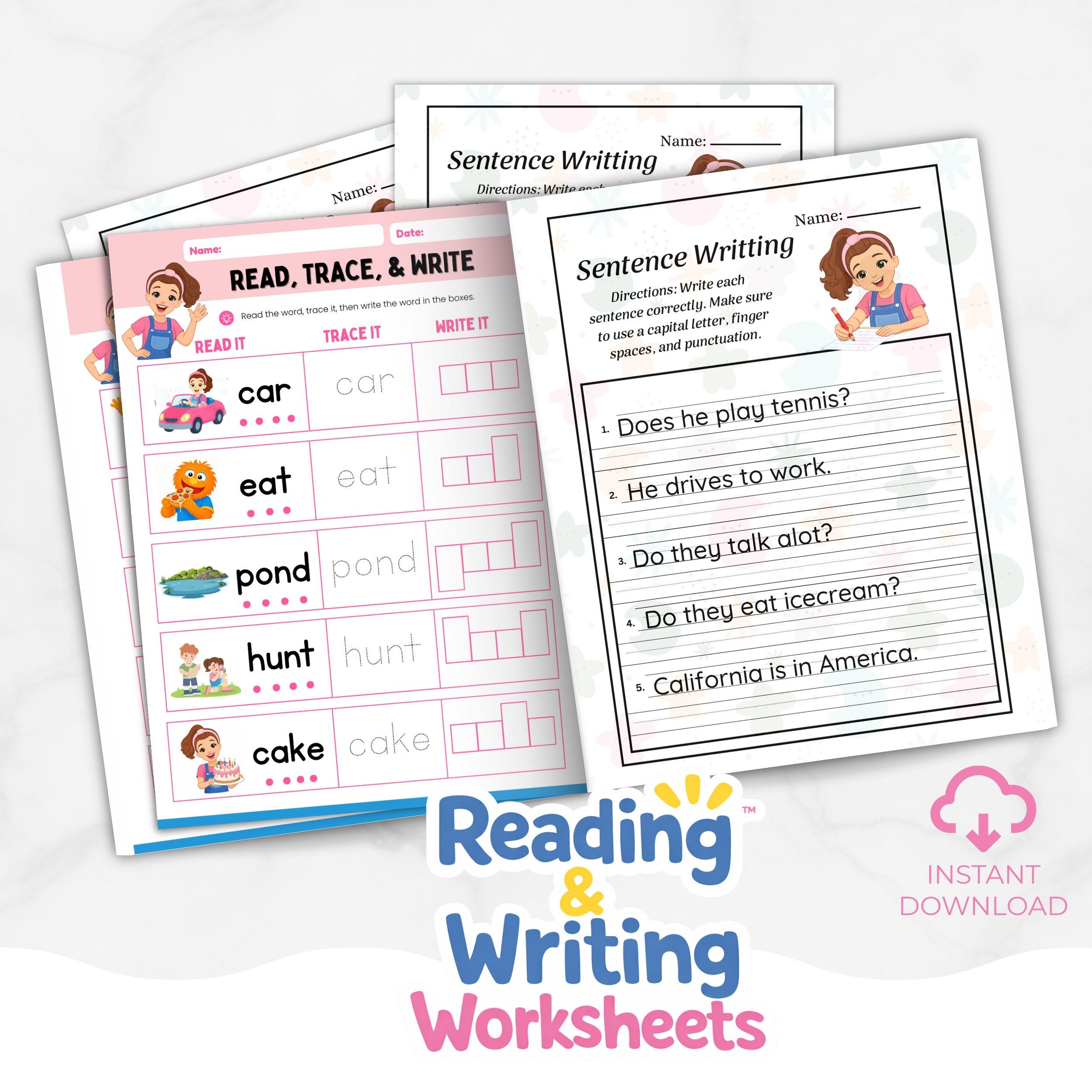 Ms. Rachel Learning Coloring Worksheet Bundle, Pre-K-Grade 2 Activity Pack (Digital Download)