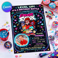 Friday Night Funkin Birthday Invitation, Gamer Level Up Party Invite (Digital Download)