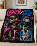 Raymond x Brown R&B Concert Hip Hop Collage Velveteen Plush Blanket