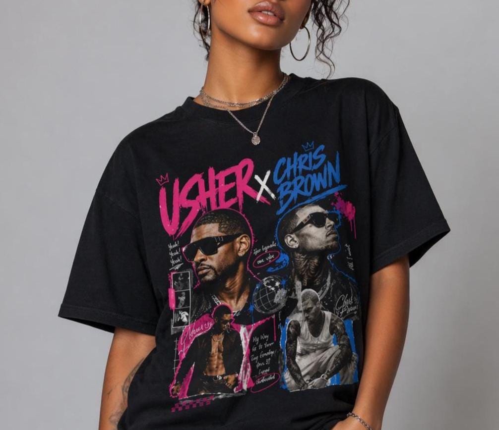 Usher x Chris Brown Tour Tee | R&B Tour T-shirt |Unisex Urban Concert Style Tee | Two Legends One Vibe Shirt