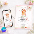Berry Sweet Strawberry Shortcake Baby Shower Invitation (Canva Editable)