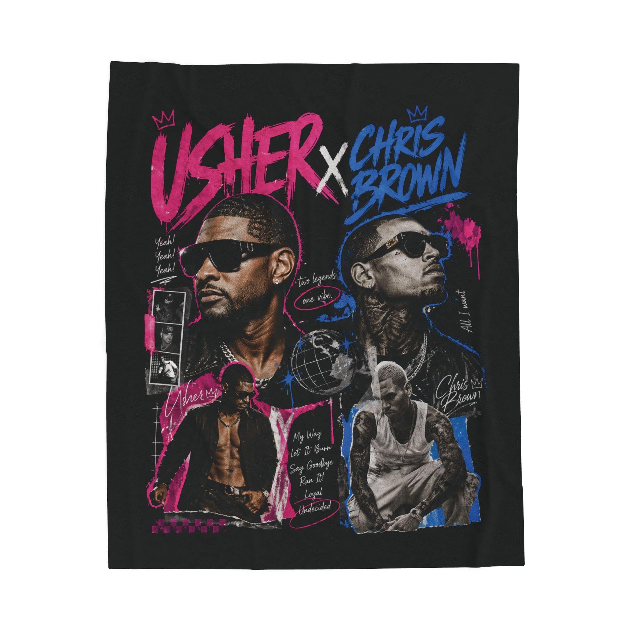 Raymond x Brown R&B Concert Hip Hop Collage Velveteen Plush Blanket