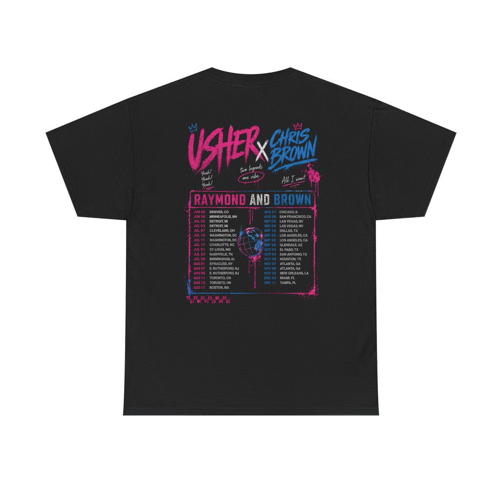 Usher x Chris Brown Tour Tee | R&B Tour T-shirt |Unisex Urban Concert Style Tee | Two Legends One Vibe Shirt