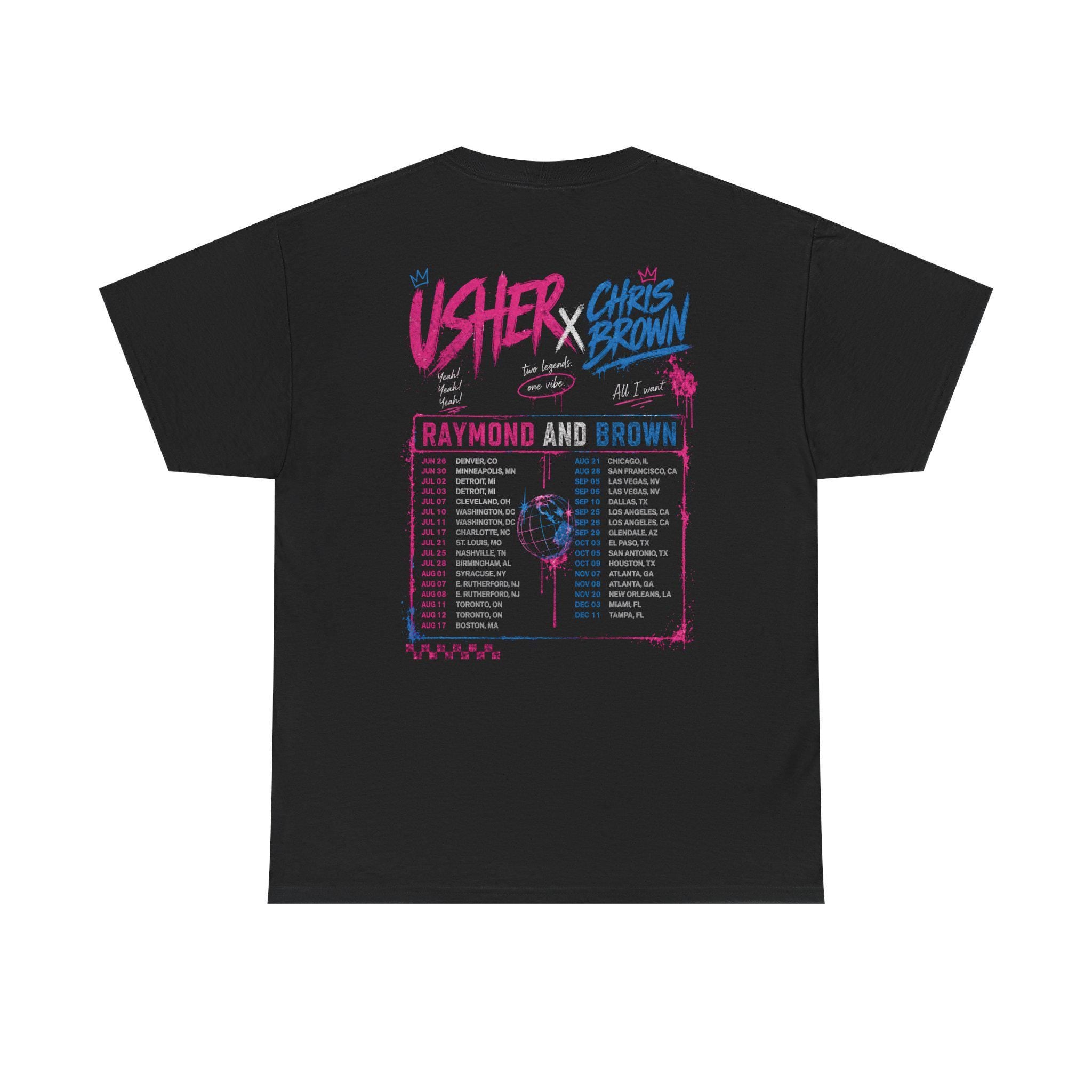 Usher x Chris Brown Tour Tee | R&B Tour T-shirt |Unisex Urban Concert Style Tee | Two Legends One Vibe Shirt